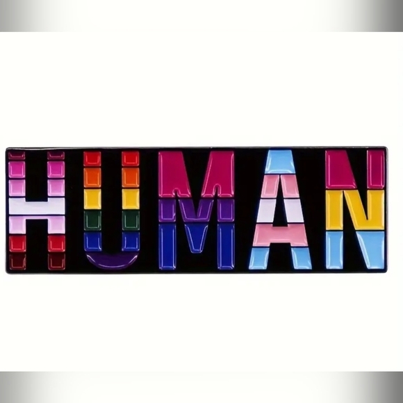 🌈 PIN--"HUMAN" in Rainbow Letters - Picture 1 of 4